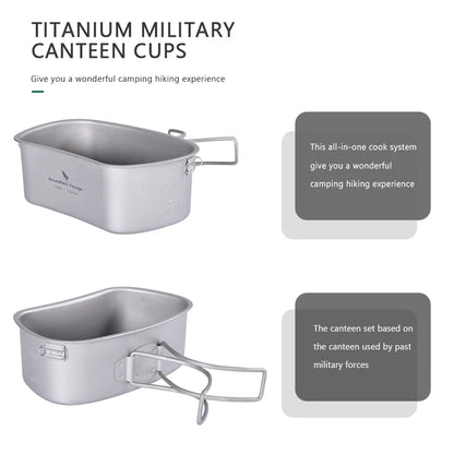 Titanium Canteen Cooking Set w/ Camouflage Bag