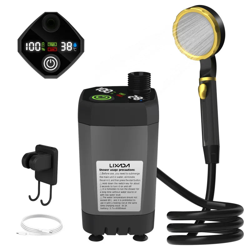 Portable Camping Shower Pump with Intelligent Digital Display