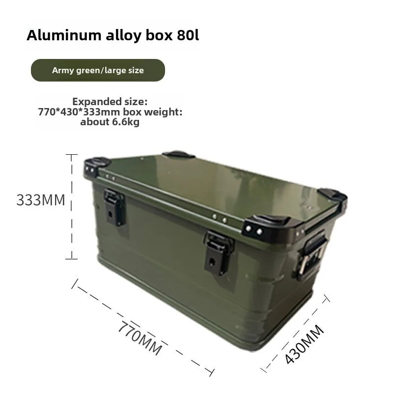 Army Green Outdoor Aluminum Storage Box 30-80L