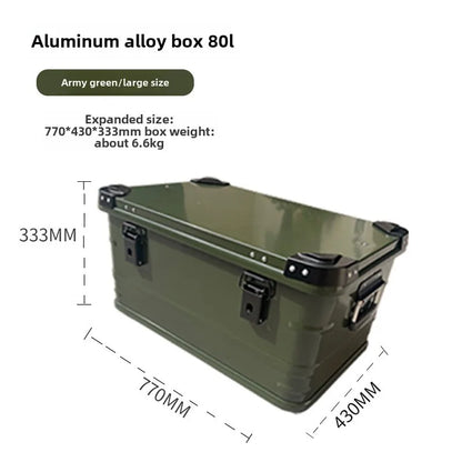 Army Green Outdoor Aluminum Storage Box 30-80L