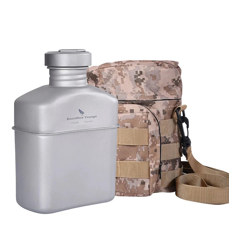 Titanium Canteen Cooking Set w/ Camouflage Bag