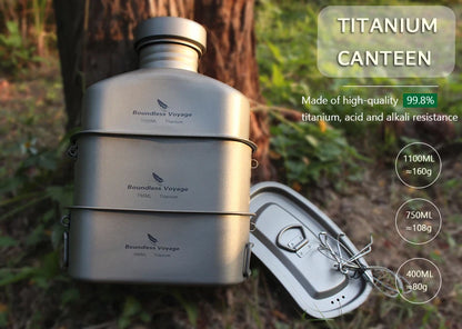 Titanium Canteen Cooking Set w/ Camouflage Bag