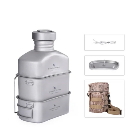 Titanium Canteen Cooking Set w/ Camouflage Bag